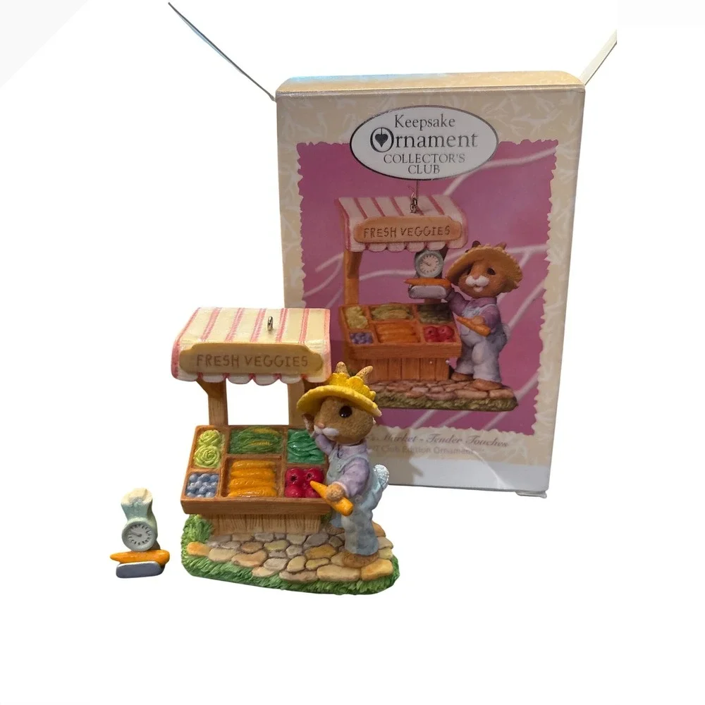 Hallmark Keepsake 1997 Bunny's Market Tender Touches Club Edition Ornament Boxed